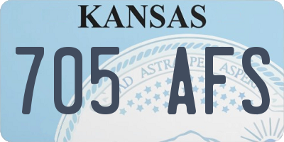KS license plate 705AFS
