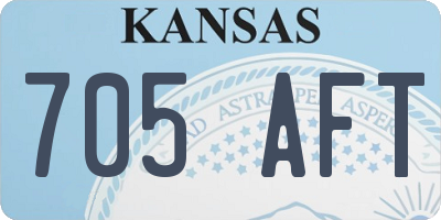 KS license plate 705AFT