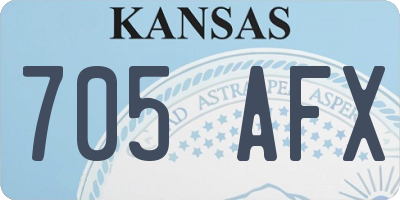 KS license plate 705AFX