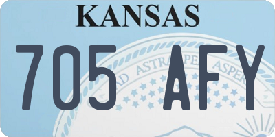 KS license plate 705AFY