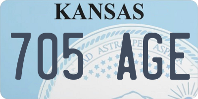 KS license plate 705AGE
