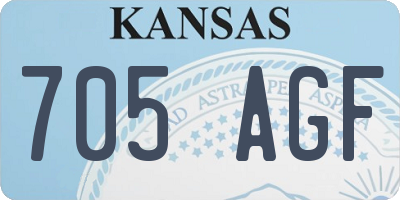KS license plate 705AGF