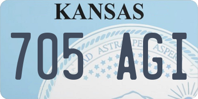 KS license plate 705AGI
