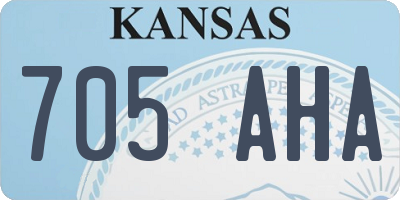 KS license plate 705AHA