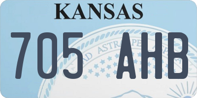 KS license plate 705AHB