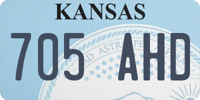 KS license plate 705AHD