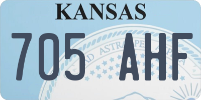 KS license plate 705AHF