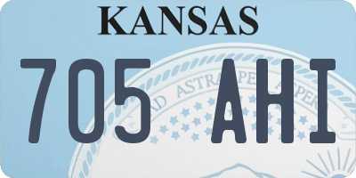 KS license plate 705AHI