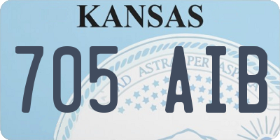 KS license plate 705AIB
