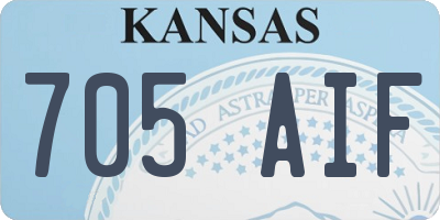 KS license plate 705AIF