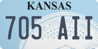 KS license plate 705AII