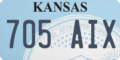 KS license plate 705AIX
