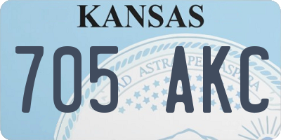 KS license plate 705AKC