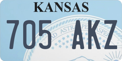 KS license plate 705AKZ