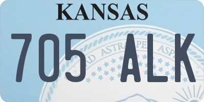 KS license plate 705ALK
