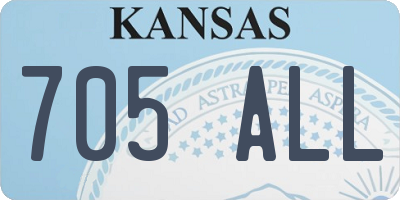 KS license plate 705ALL