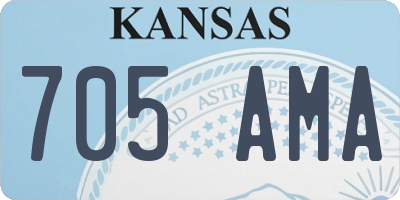 KS license plate 705AMA