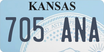 KS license plate 705ANA
