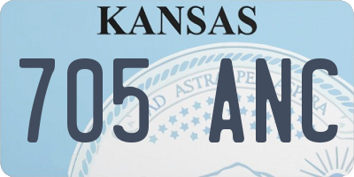 KS license plate 705ANC