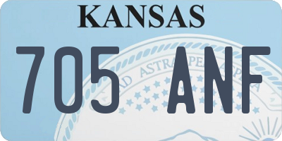 KS license plate 705ANF