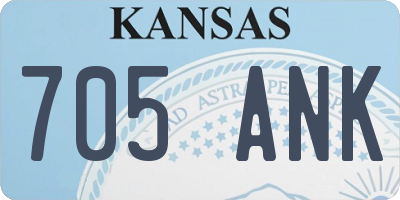 KS license plate 705ANK