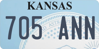 KS license plate 705ANN
