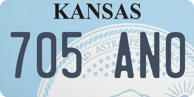 KS license plate 705ANO
