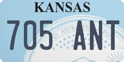KS license plate 705ANT