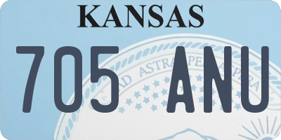 KS license plate 705ANU