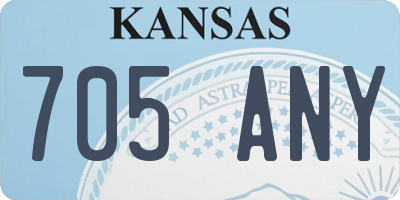 KS license plate 705ANY