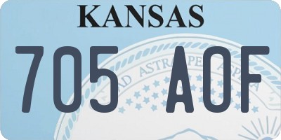 KS license plate 705AOF
