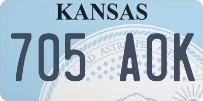 KS license plate 705AOK