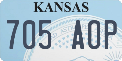 KS license plate 705AOP
