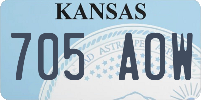 KS license plate 705AOW