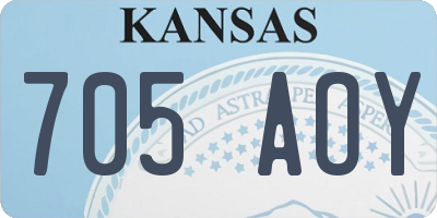 KS license plate 705AOY