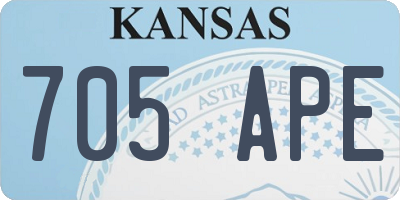 KS license plate 705APE