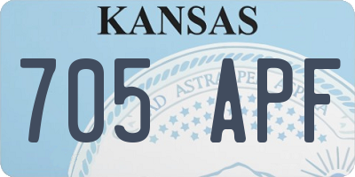 KS license plate 705APF