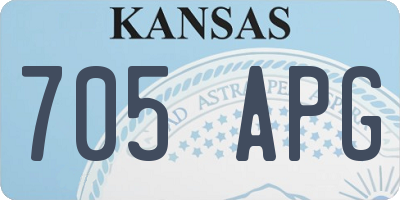KS license plate 705APG