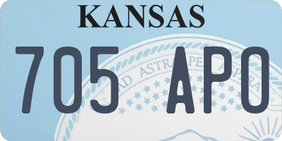 KS license plate 705APO