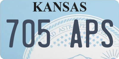 KS license plate 705APS