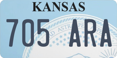 KS license plate 705ARA