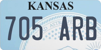 KS license plate 705ARB