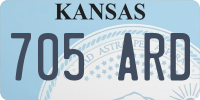 KS license plate 705ARD