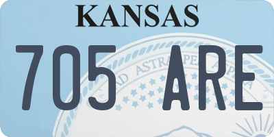 KS license plate 705ARE