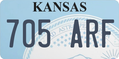 KS license plate 705ARF