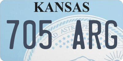 KS license plate 705ARG