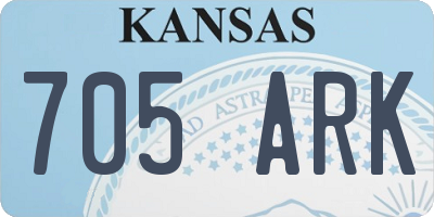 KS license plate 705ARK