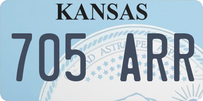 KS license plate 705ARR