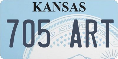 KS license plate 705ART