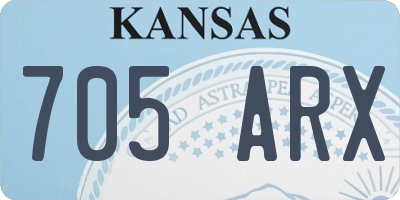 KS license plate 705ARX